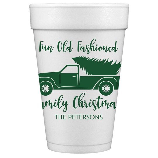 Fun Old Fashion Christmas Styrofoam Cups
